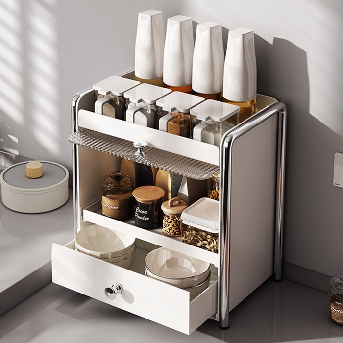 샤토에르 오픈형 화장품 정리함 슬라이드 영양제 보관함